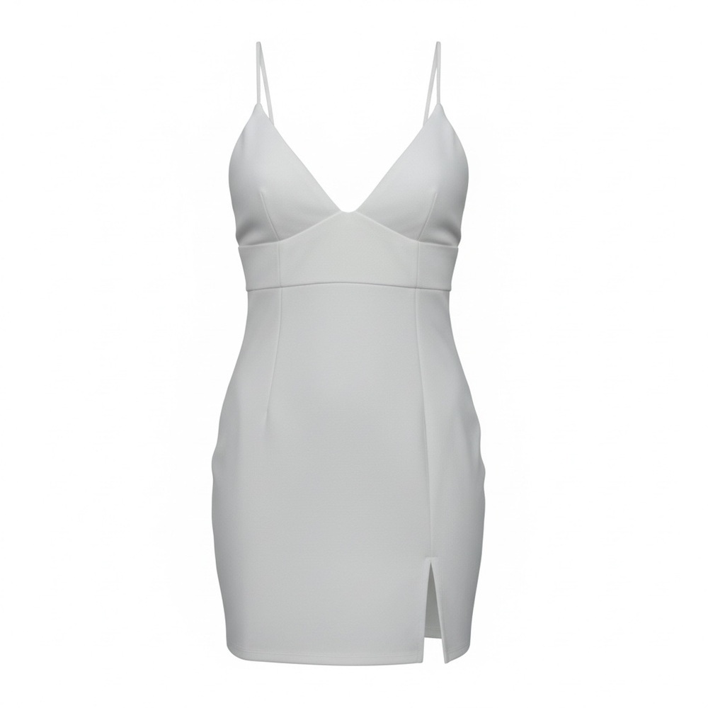 Princess Polly White Spaghetti Strap Bodycon Dress - Size 8